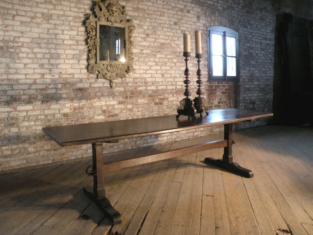 Charles II The quintessential  early English oak trestle table