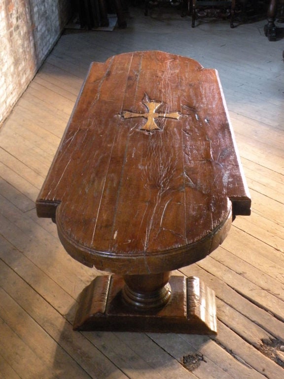 Massive 17th Century French Elm and Oak Trestle Table  For Sale 2