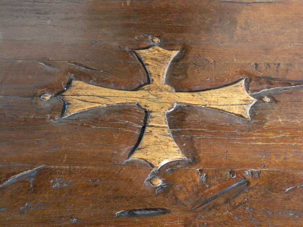 Massive 17th Century French Elm and Oak Trestle Table  For Sale 3