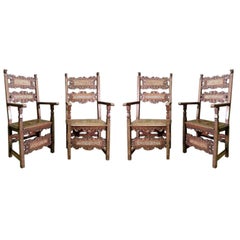 Set of Four Italian Renaissance Certosina Inlaid Chairs