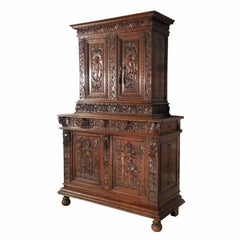 French late 16th century Renaissance Walnut Deux-Corps cabinet