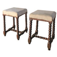 Pair of French Louis XIII stools