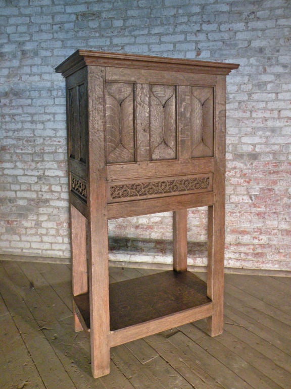 French 16th and 19th Century Gothic Freestanding Oak Cabinet In Good Condition For Sale In Troy, NY