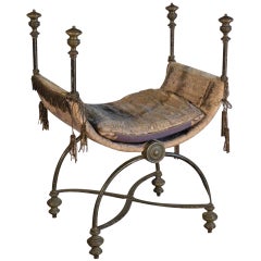 Iron and Brass Curule Chair