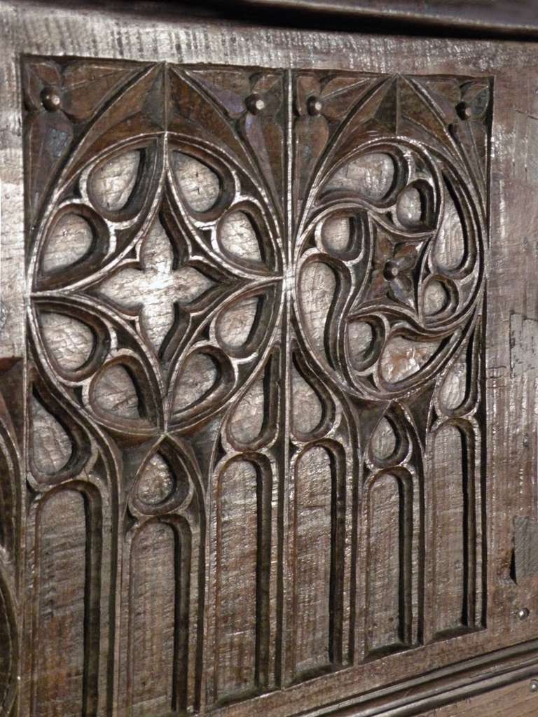 French Spanish late Gothic 16th century and later oak coffer / chest For Sale