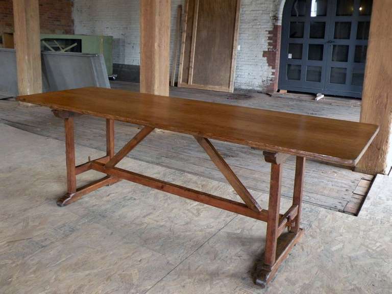 19th Century Harvest Trestle Table