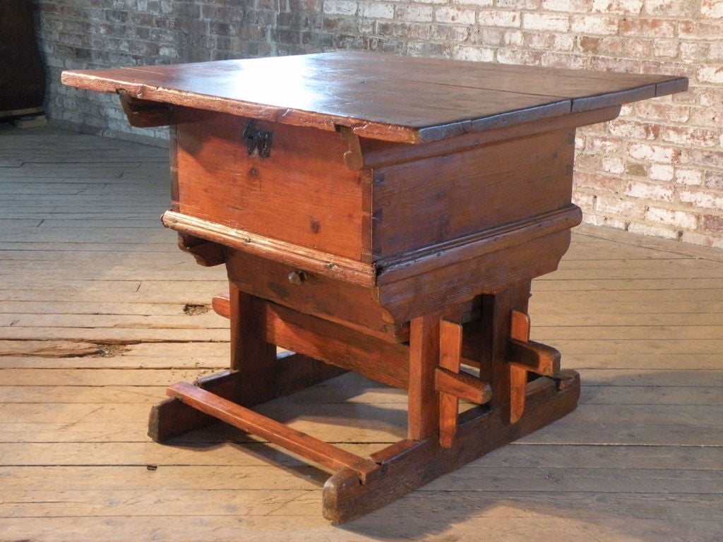 Baroque Early 18th century Rustic Swiss Pine Table For Sale