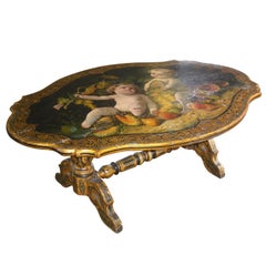 Italian 19th century Painted Low Coffee Table