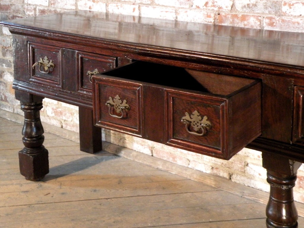 Extraordinary Long English Jacobean Oak Dresser 2