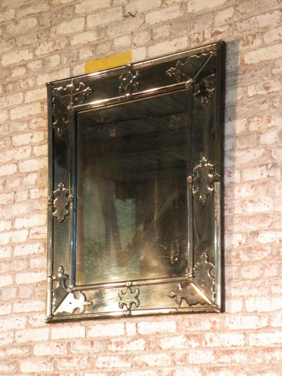 Beveled Italian neoclassical early 19th century beveled Glass Mirror