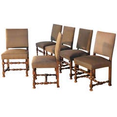 Set of six Louis XIII style side chairs