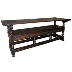 Antique English Jacobean Table and Bench