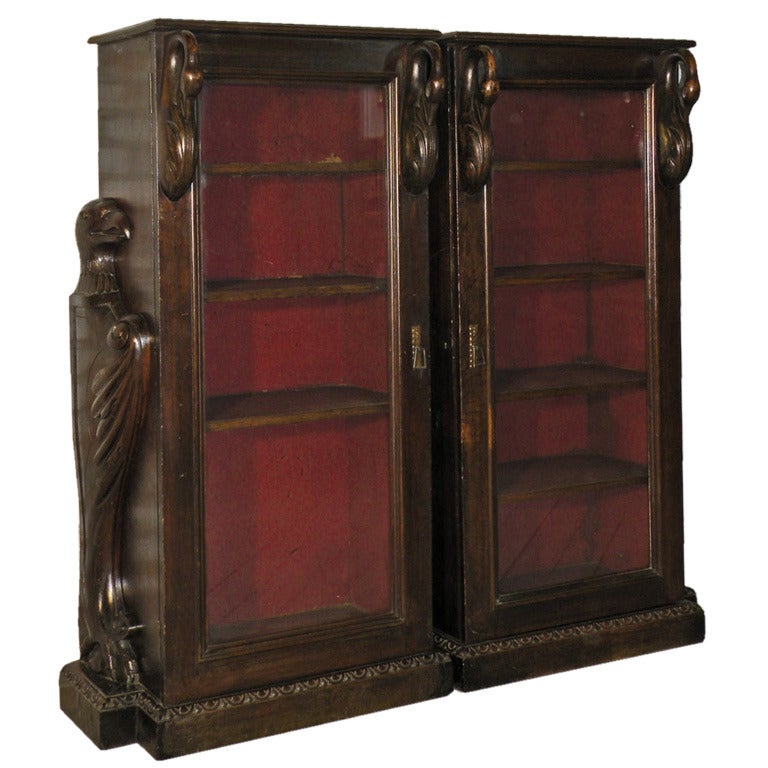 Pair of 19th Century Classical Revival Bookcases For Sale