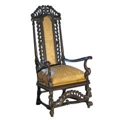 Fauteuil anglais James II du 17ème siècle