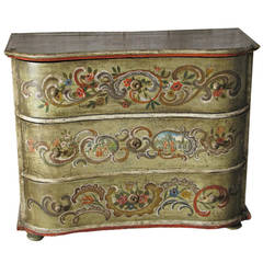 Painted 18th century Swiss Rococo Commode