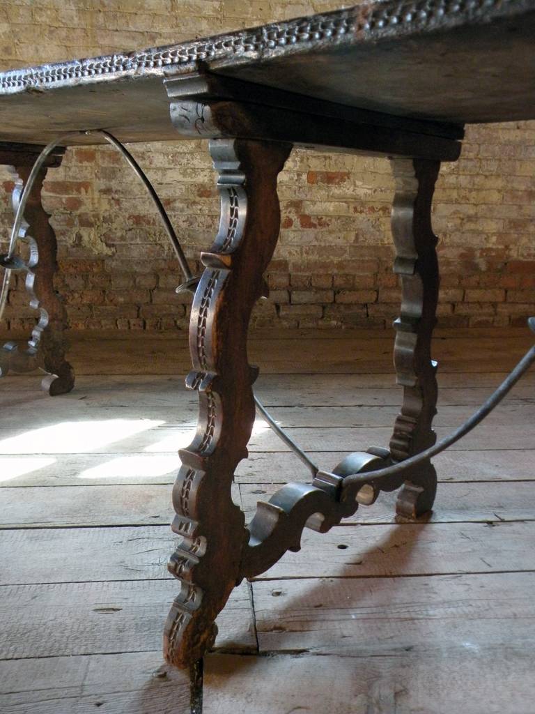Walnut Long and narrow Spanish Baroque 17th century Trestle Table