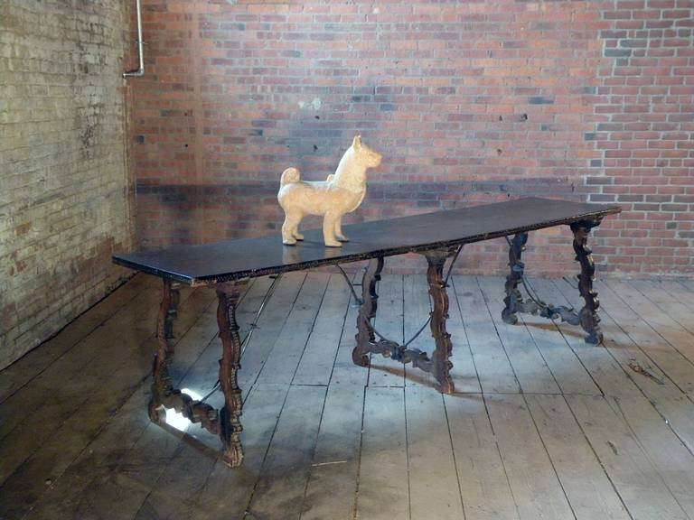 18th Century and Earlier Long and narrow Spanish Baroque 17th century Trestle Table