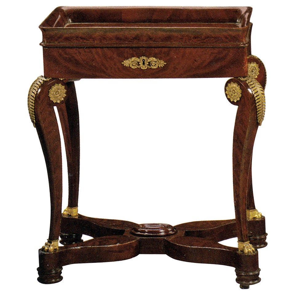 French early 19th century Empire mahogany and ormolu mounted occasional Table