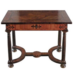 Antique Baroque 17th Century Italian or Maltese Marquetry Center table or Desk