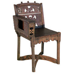 Antique Painted 19th century Folk Art Child's Chair