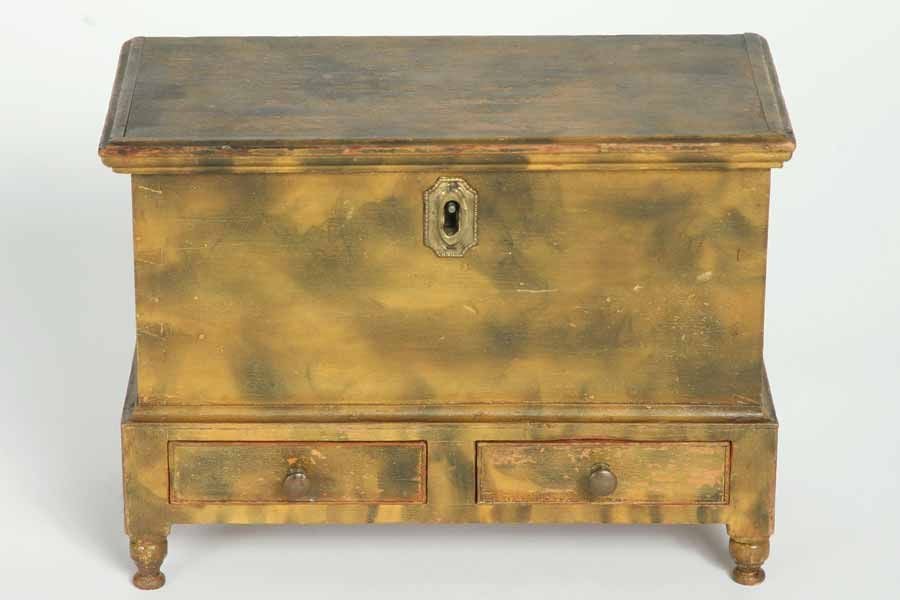 Miniature Smoke-Decorated Blanket/Dower Chest