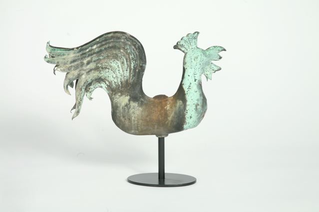 American Diminutive Moulded Copper Rooster Weathervane