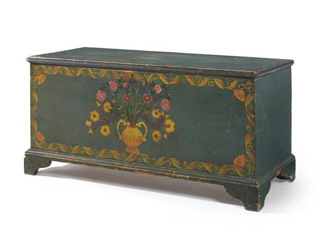 American Schoharie Decorated Blanket Chest For Sale