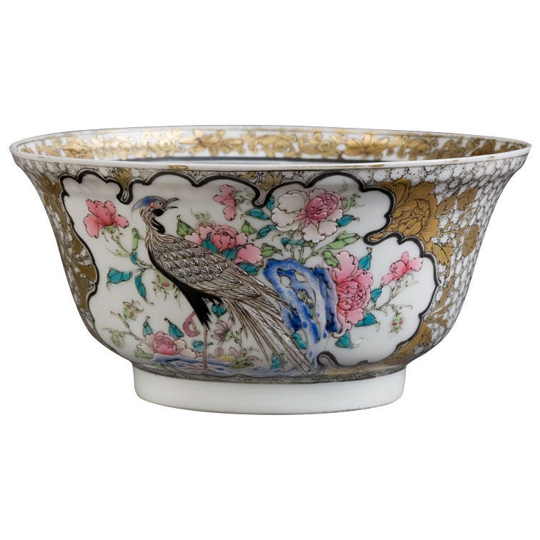 Rare Chinese Eggshell Porcelain Rose Verte Bowl