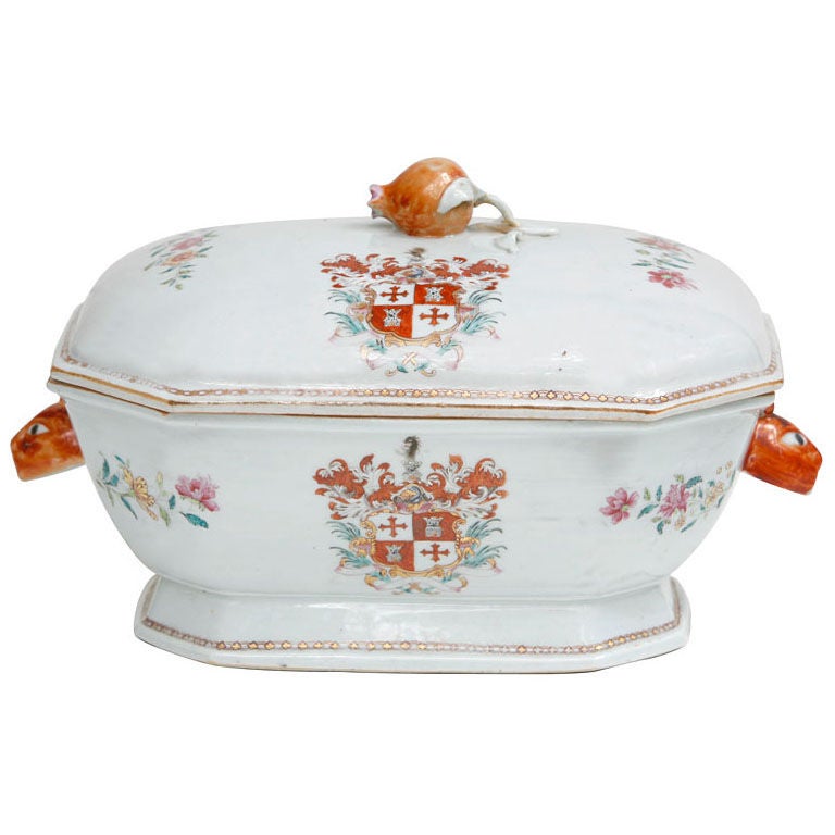 Chinese Famille Rose Armorial Tureen For Sale