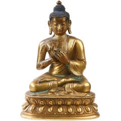 Cast Gilt Bronze Seated Buddha