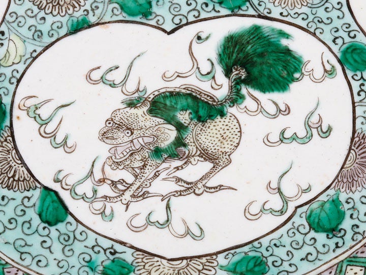 Chinese Famille Verte Porcelain Five-legged Stand 2
