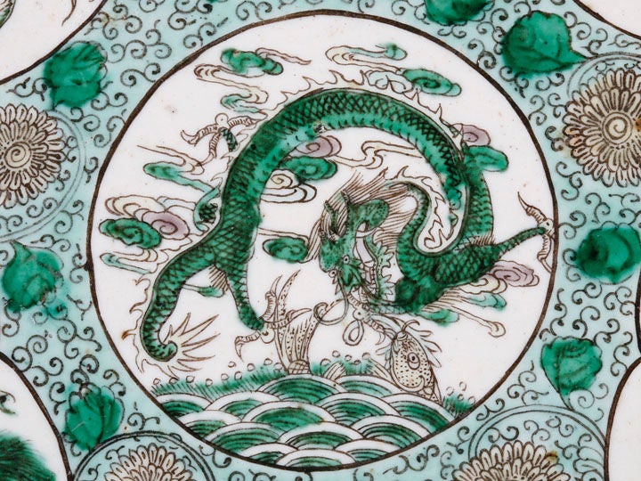 Chinese Famille Verte Porcelain Five-legged Stand 6