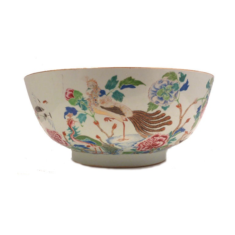 Fine Large Chinese Famille Rose Punch Bowl