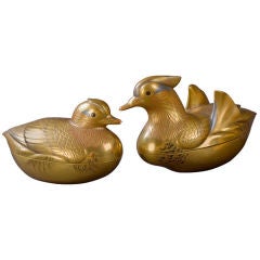 Japanese Gold Lacquered Duck Kogo