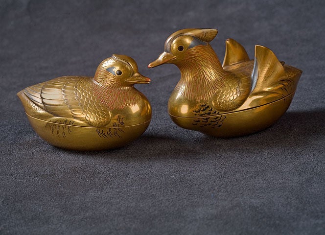 Japanese Gold Lacquered Duck Kogo
