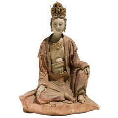 Rare Chinese Seated Figure of Guanyin