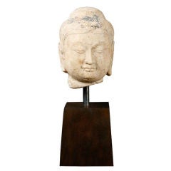 Chinese White Marble  Head Of The Buddha