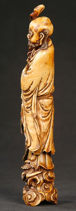 18th Century and Earlier Chinese Carved Ivory Figure Of A Luohan For Sale