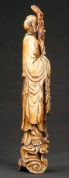 Chinese Carved Ivory Figure Of A Luohan For Sale 2