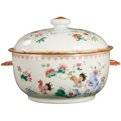 Chinese Famile Rose Circular Covered Tureen