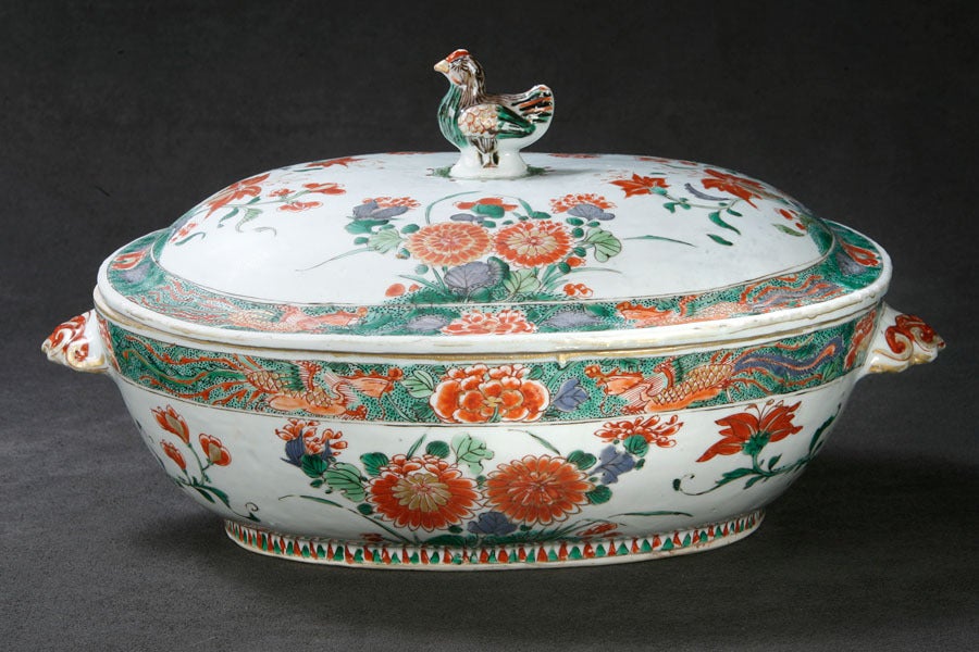 Chinese Famille Vert Covered Tureen