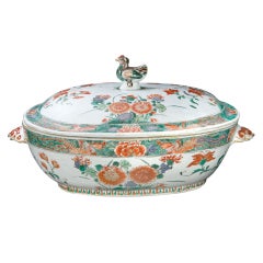 Antique Chinese Famille Vert Covered Tureen