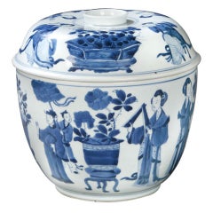 Chinese Blue and White Covered Cache-pot