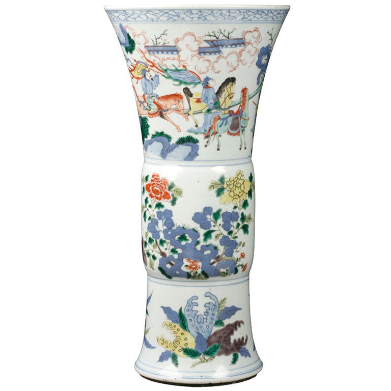 Large Chinese Polychrome Beaker For Sale