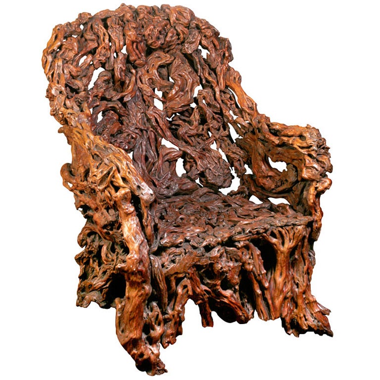 Massive Chinese Rootwood Chair For Sale