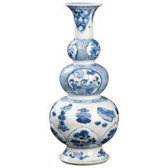 Chinese Blue And White Triple Gourd-Shaped Vase
