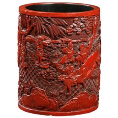 Chinese Carved Lacquer Brushpot