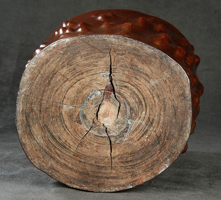 Massive Chinese Carved Huanghuali Brushpot For Sale 1