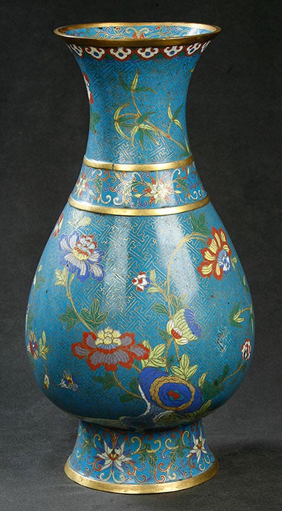 19th Century Chinese Cloisonne Vase For Sale