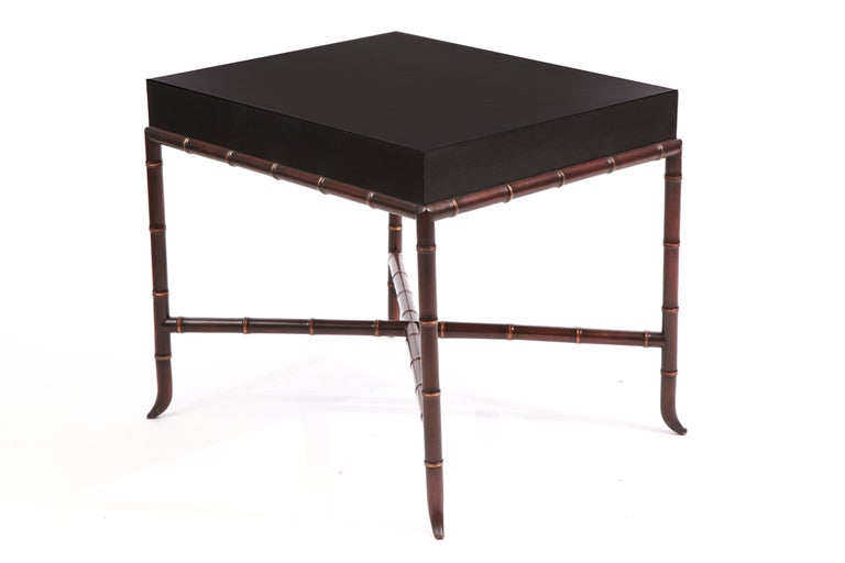 Italian Faux Bamboo Parchment & Bronze Tables